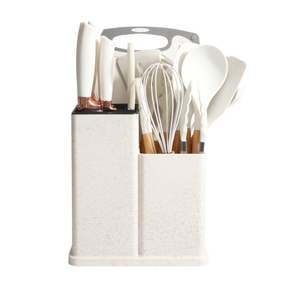19-Piece Silicone Kitchen Utensil Set–Non-Stick Cooking Tools with Beech Wood Handles, Heat Resistant Kitchen Set