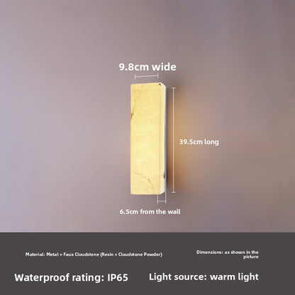Modern Marble Or Marble Look LED Wall Light - Minimalist Long Wall Lamp for Bedroom & Living Room