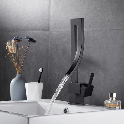 360° Rotating Waterfall Basin Mixer Tap–Luxury Copper Bathroom Vanity Faucet