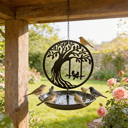 Decorative Metal Bird Feeder–Rustic Garden Hanging Feeder For Birds & Wildlife