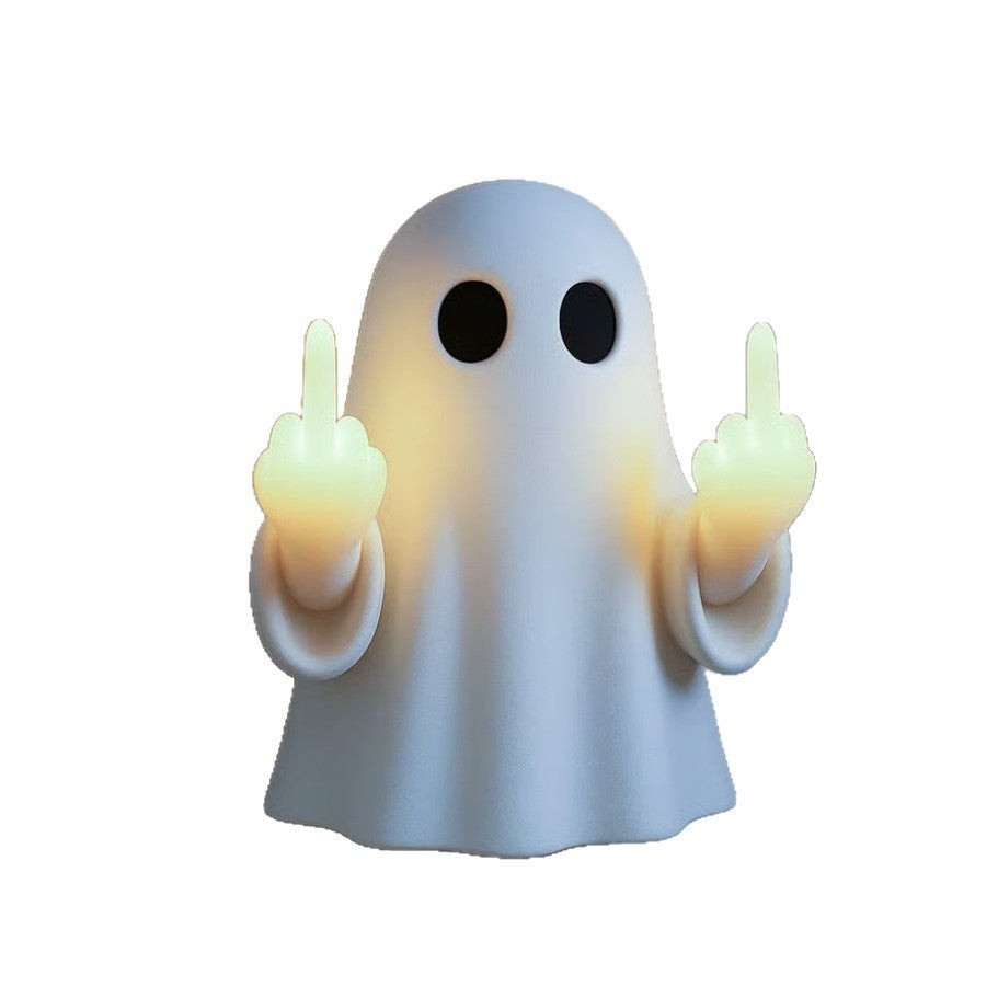 Glow-in-the-Dark Halloween Ghost Decoration – LED Resin Ornament