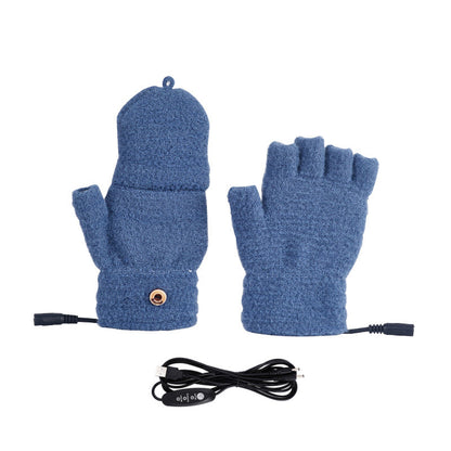 USB Heated Gloves - Recharge-Free Double-Sided Heating Winter Gloves with 3 Adjustable Temperature Settings