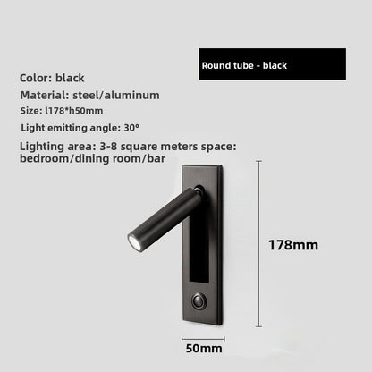 Rotating LED Wall Reading Light–Adjustable Bedside Wall Lamp for Bedroom, Study & Hotel