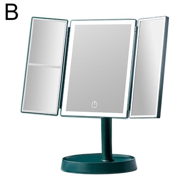 LED Vanity Mirror–Portable Folding Makeup Mirror with Adjustable Daylight Lighting