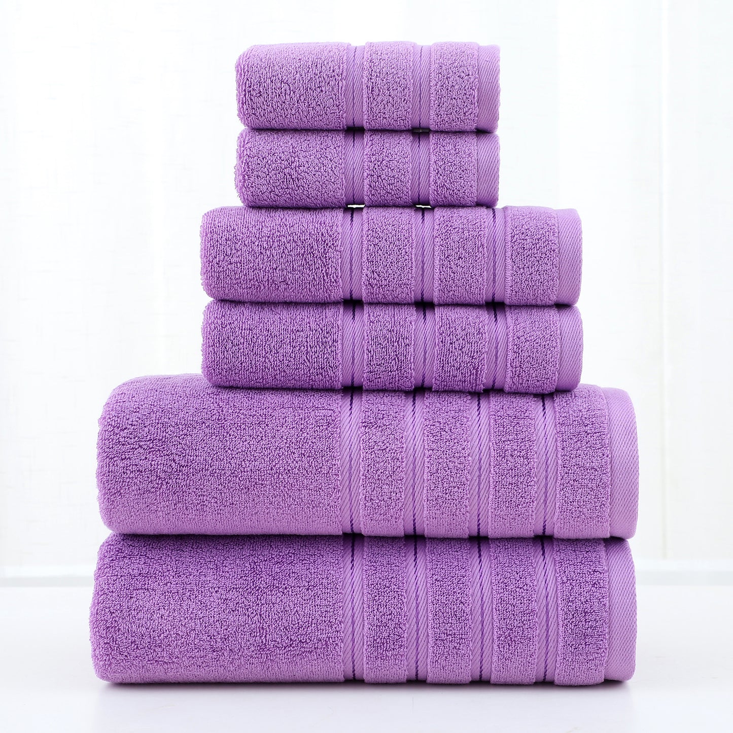 Luxury Combed Cotton Towel Set–Ultra Soft 6 Piece Bathroom Towel Collection
