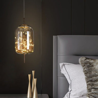 Nordic Glass Pendant Light–Modern Starry Sky LED Hanging Ceiling Light