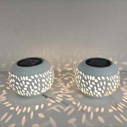 Solar Leaf Pattern Outdoor Light - Waterproof LED Garden Decorative Lamp
