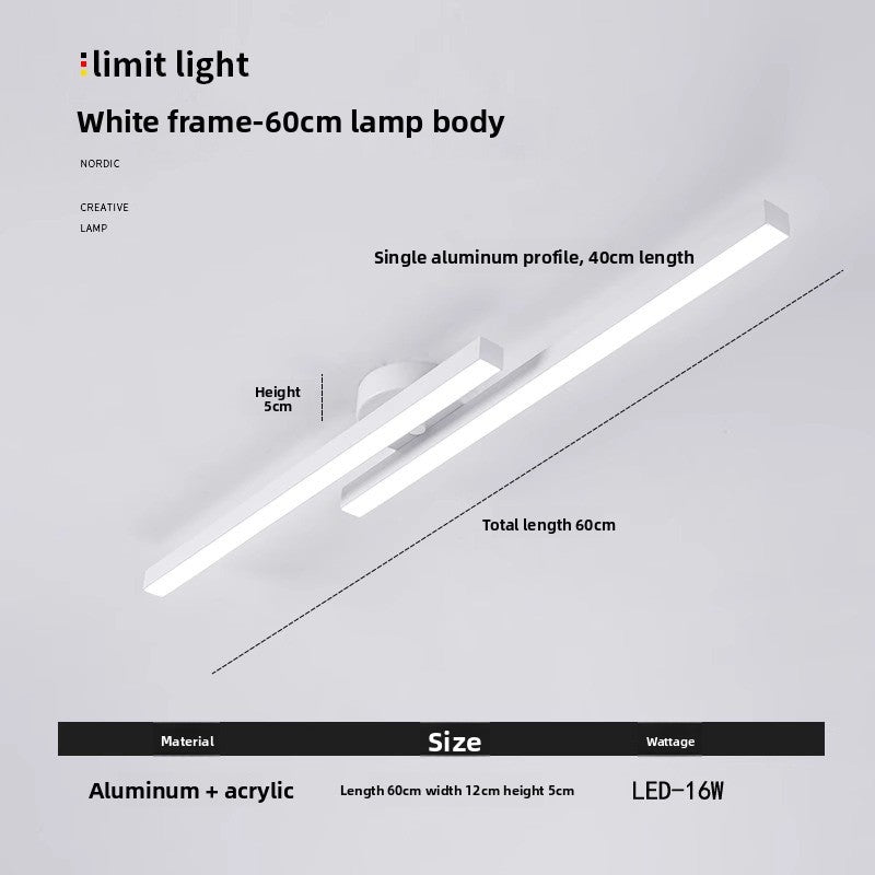 Modern Linear LED Ceiling Light - Dimmable Minimalist Ceiling Light for Living Room & Bedroom