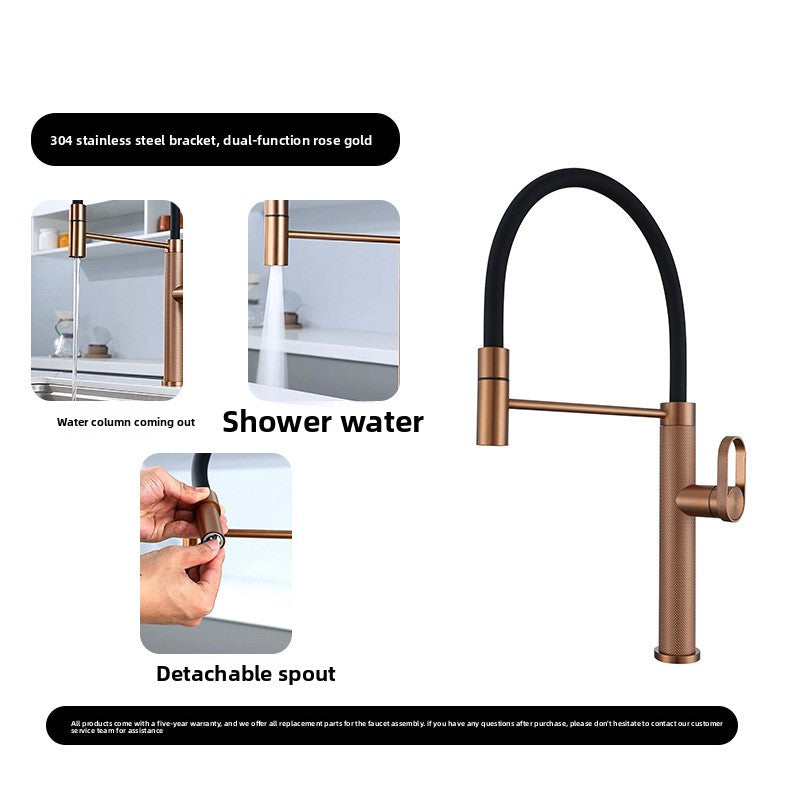 304 Stainless Steel Pull-Out Kitchen Mixer Tap–Luxury Waterfall Sink Faucet