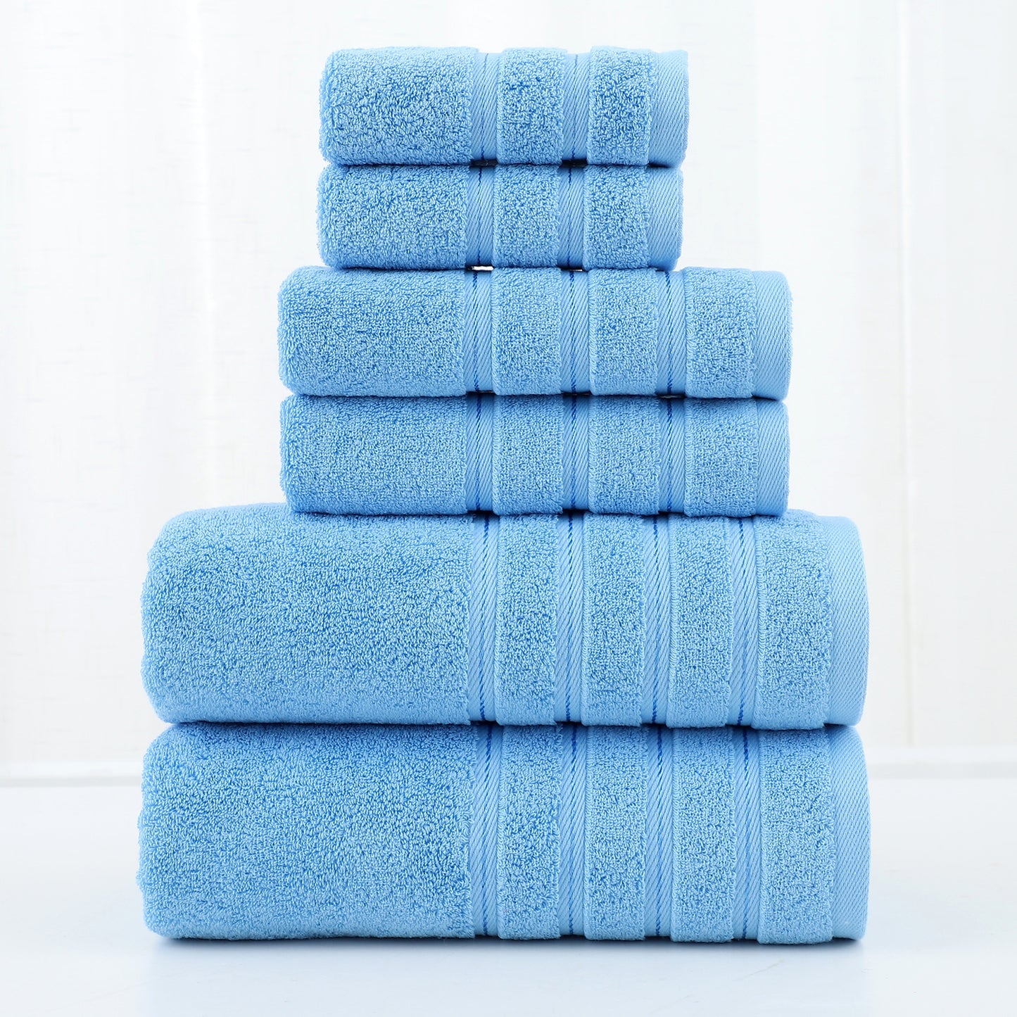 Luxury Combed Cotton Towel Set–Ultra Soft 6 Piece Bathroom Towel Collection
