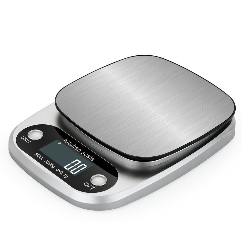 Digital Kitchen Scale Stainless Steel–High Precision Food Scale for Cooking, Baking & Portion Control, Compact Electronic Scale