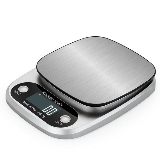 Digital Kitchen Scale Stainless Steel–High Precision Food Scale for Cooking, Baking & Portion Control, Compact Electronic Scale