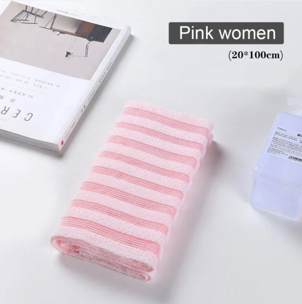 Exfoliating Bath Towel Scrubber-Body Scrub Cloth for Gentle Skin Cleansing-Soft Shower Back Scrubber