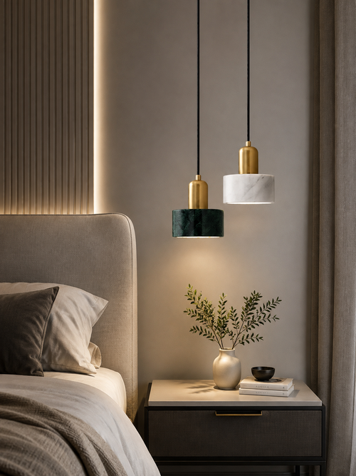 Modern Marble Pendant Light - Nordic Hanging Ceiling Light for Dining Room & Bedroom