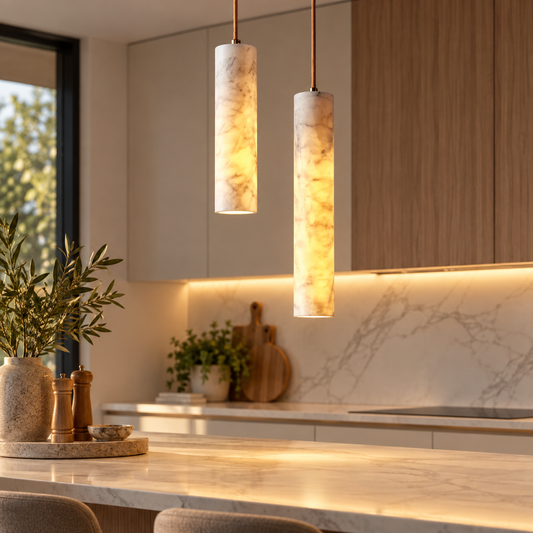 Italian Style Pendant Light | Luxury Copper LED Bedside Hanging Lamp