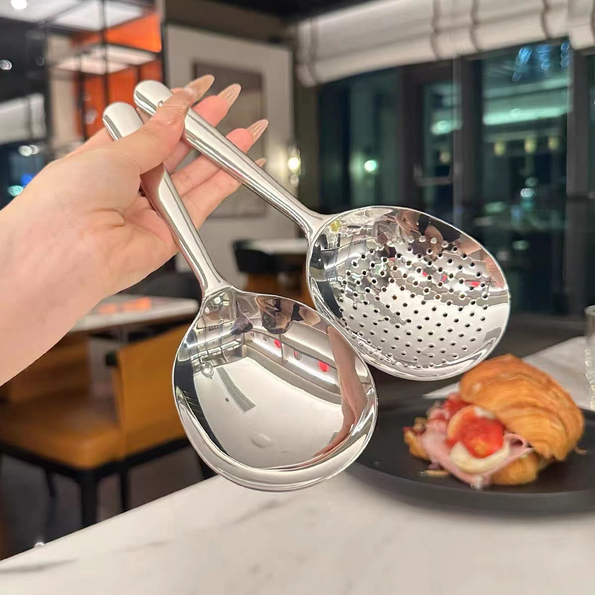 Stainless Steel Serving Spoon–Modern Kitchen Rice & Soup Serving Spoon