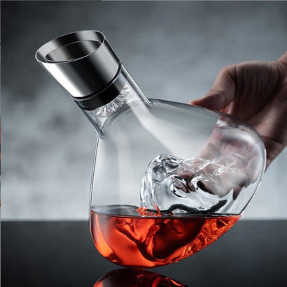 Waterfall Glass Wine Decanter - 650ml Mountain Design Red Wine Aerator Carafe