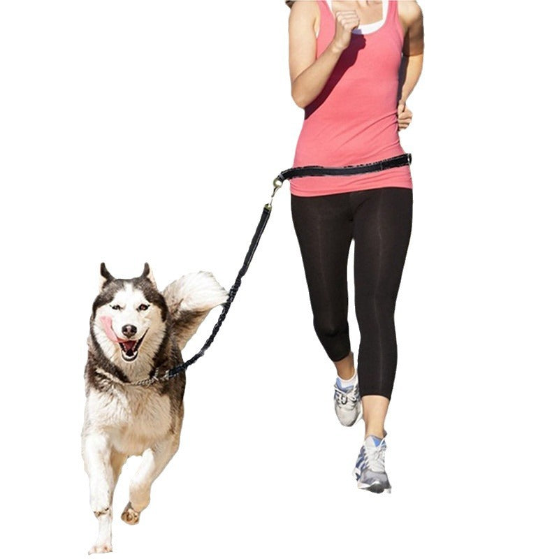 Hands-Free Dog Running Leash–Adjustable Waist Belt Pet Lead For Walking, Jogging & Hiking