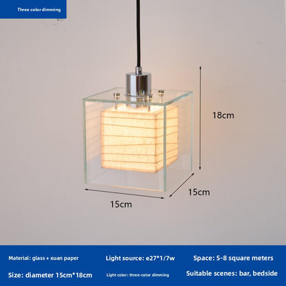 Bauhaus Glass Pendant Light - Mid-Century Modern LED Hanging Ceiling Lamp