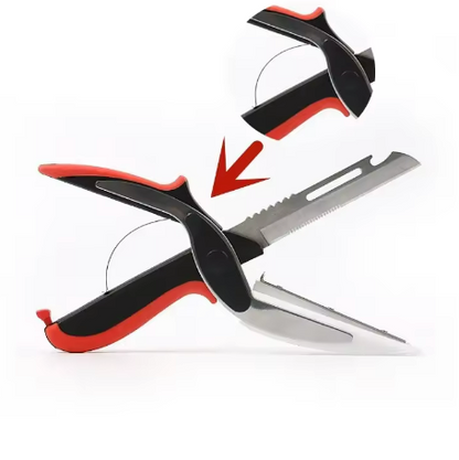 2-in-1 Kitchen Scissors & Cutting Board–Stainless Steel Food Cutter Knife for Vegetables, Fruits & Meat