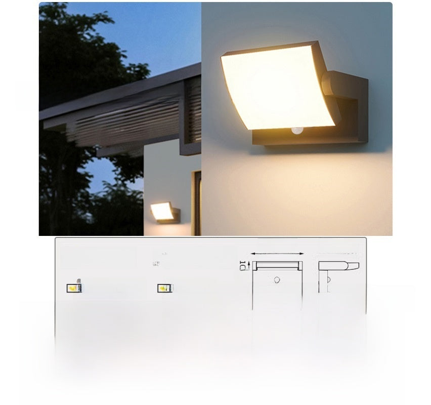 18W Outdoor LED Wall Light - IP54 Waterproof Rotatable Wall Lamp with Optional Motion Sensor