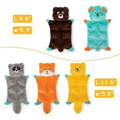 Stuffing-Free Plush Dog Toy–Squeaky Bite-Resistant Animal Chew Toy