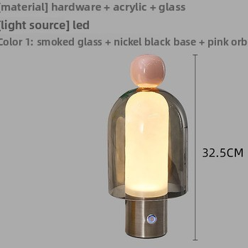 Rechargeable Glass Table Lamp - Dimmable Nordic Cordless LED Bedside & Dining Lamp