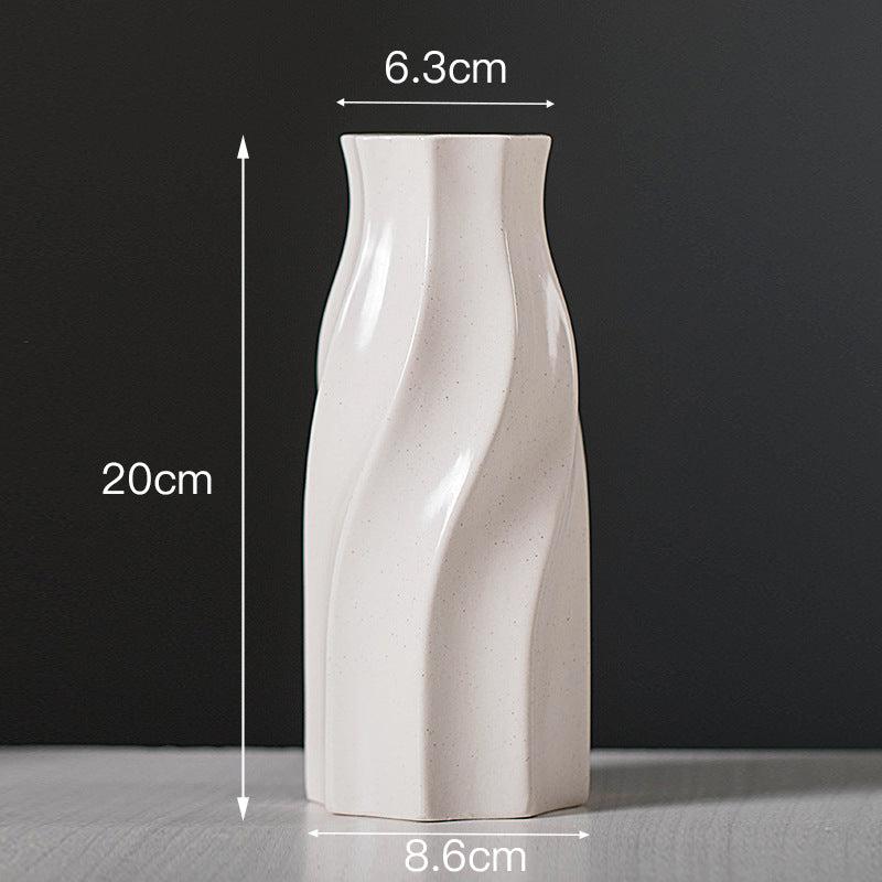 Modern Ceramic Flower Vase–Nordic White Decorative Vase for Fresh & Dried Flowers, Handmade Home Décor