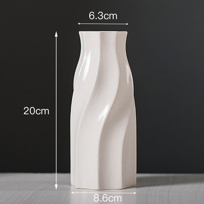 Modern Ceramic Flower Vase–Nordic White Decorative Vase for Fresh & Dried Flowers, Handmade Home Décor