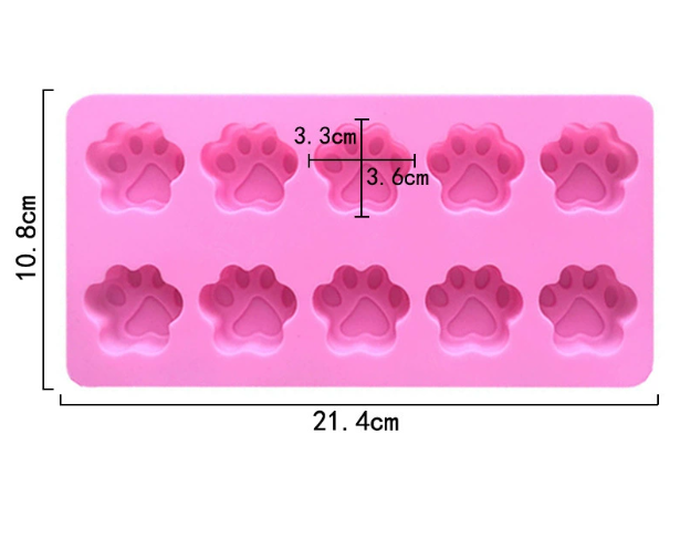 Silicone Dog Treat Molds–Paw & Bone Shape Baking Moulds, Non-Stick Pet Treat & Chocolate Molds