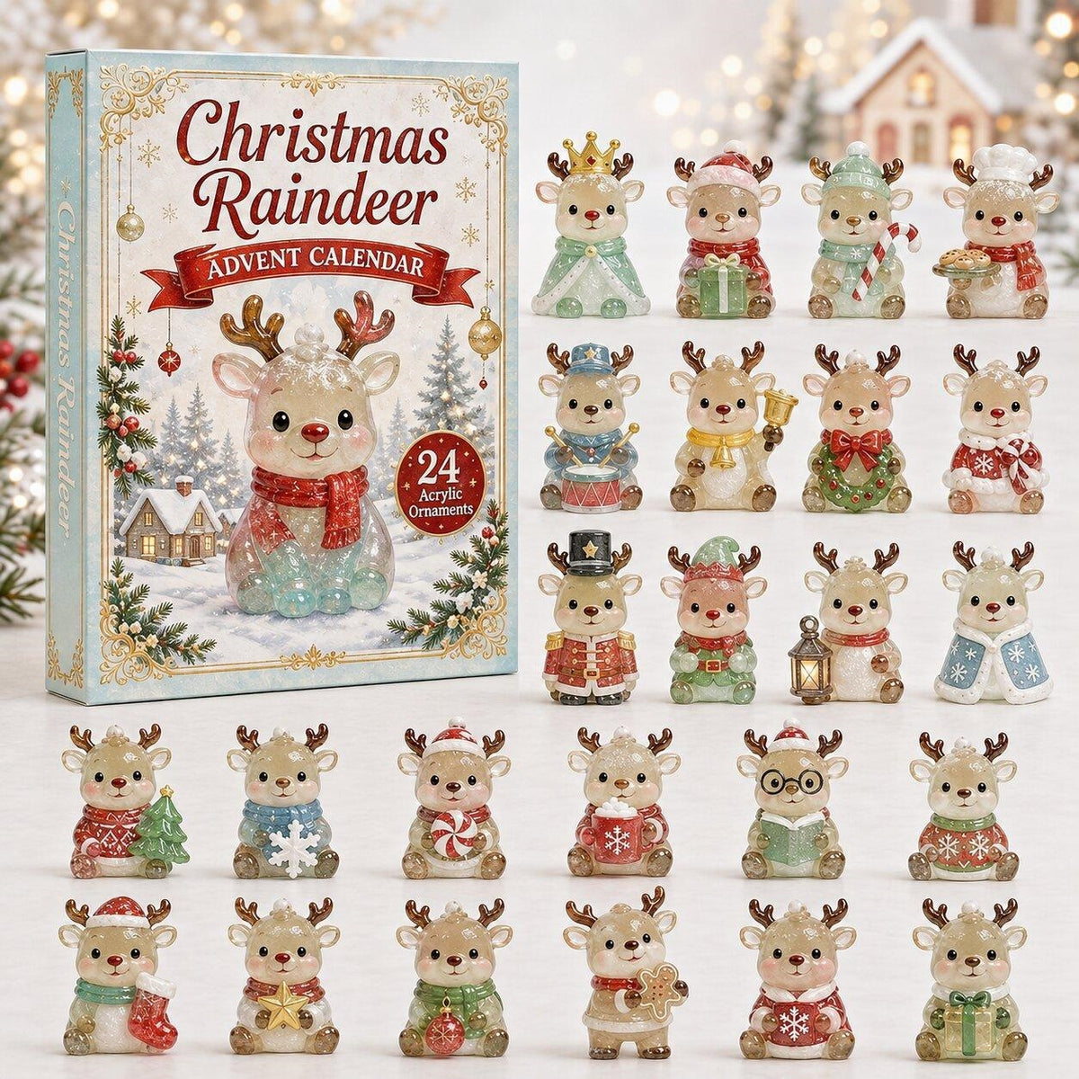 Christmas Acrylic Decorations Blind Box - 3mm Festive Santa, Gnome & Snowman Collectible Ornaments