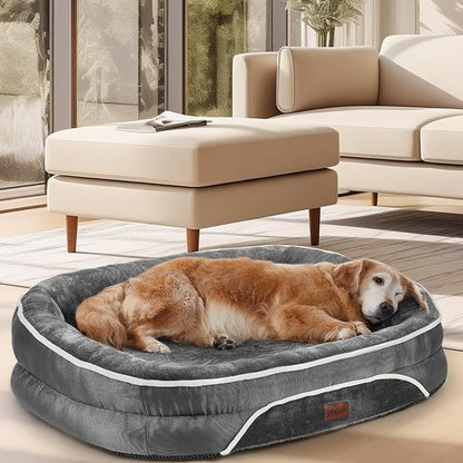 Washable Orthopedic Pet Bed - Removable Supportive Bed for Medium & Large Dogs