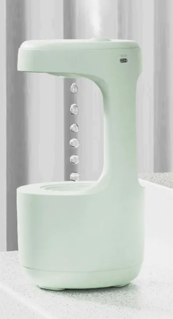 Anti-Gravity Humidifier with Clock & Aroma Diffuser–Silent Air Moisturiser for Home & Office
