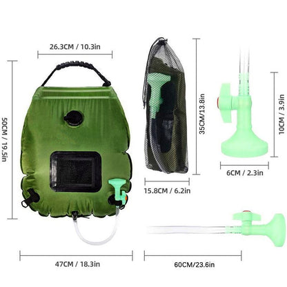 20L Solar Camping Shower Bag–Portable Outdoor Solar Heated Shower