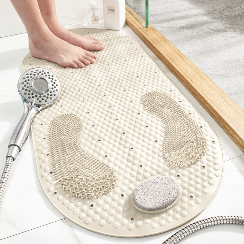 Non-Slip Rubber Bathroom Mat 80x40cm-Waterproof PVC Bath Mat-Quick Dry Anti-Skid Floor Mat for Bathroom, Balcony & Kids Room