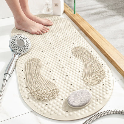 Non-Slip Rubber Bathroom Mat 80x40cm-Waterproof PVC Bath Mat-Quick Dry Anti-Skid Floor Mat for Bathroom, Balcony & Kids Room