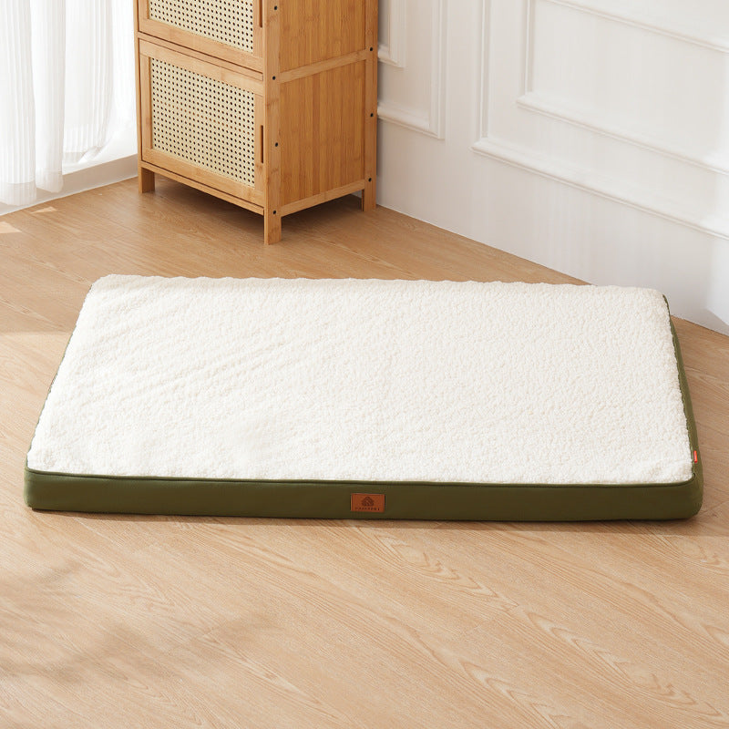 Plush Lambswool-Style Pet Bed - Thick Washable Cushion Bed for Dogs & Cats