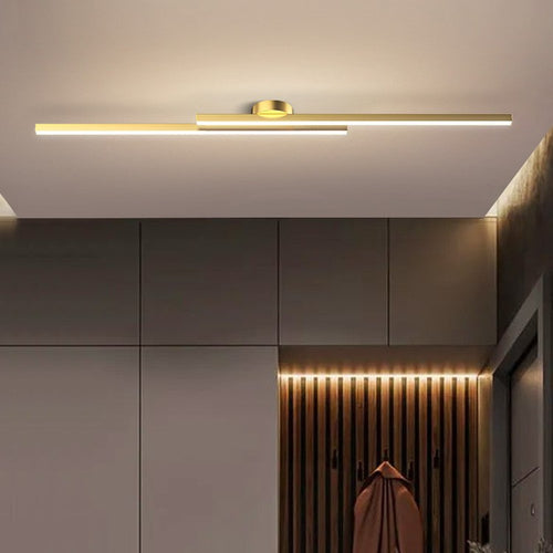 Modern Linear LED Ceiling Light - Dimmable Minimalist Ceiling Light for Living Room & Bedroom