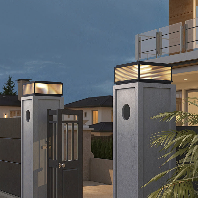 Solar LED Pillar Light - IP65 Waterproof 3 Colour Outdoor Garden Post Light
