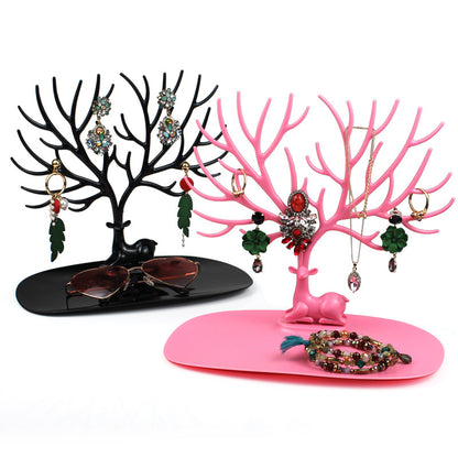 Deer Jewelry Stand Organiser–Creative Branch Antler Necklace & Earring Holder, Decorative Jewellery Display Rack