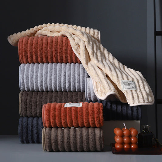 Ultra Soft Coral Fleece Towels-Super Absorbent Quick Dry Bath Towels-Lightweight Bathroom, Gym & Travel Towels