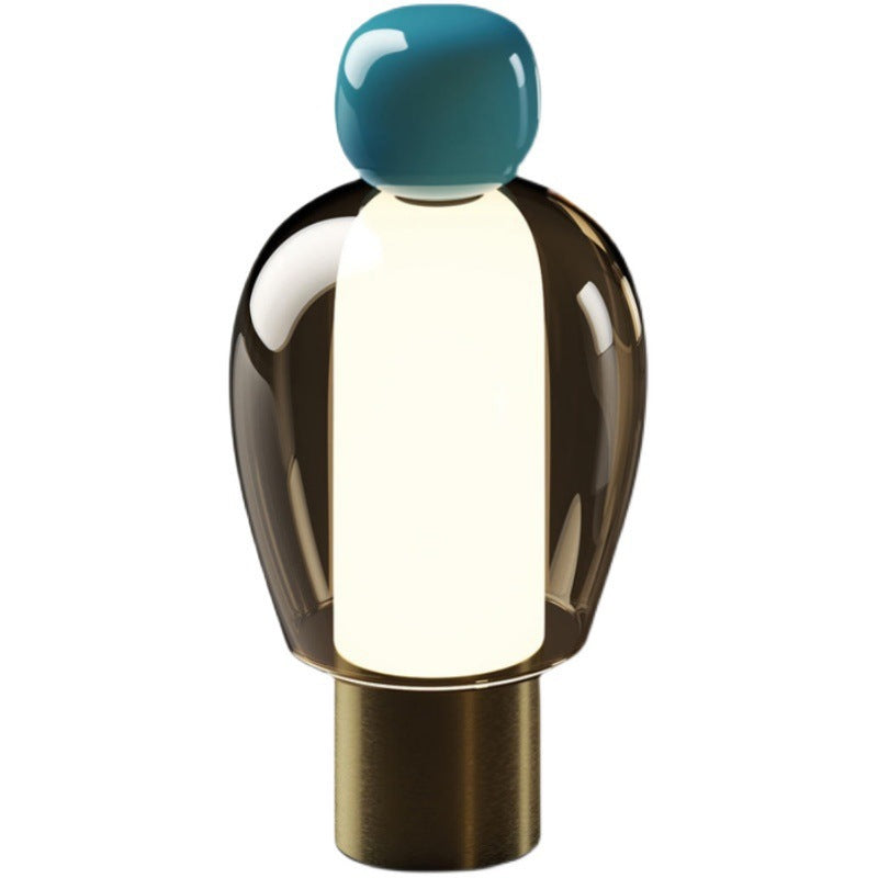 Rechargeable Glass Table Lamp - Dimmable Nordic Cordless LED Bedside & Dining Lamp