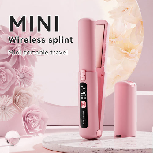Cordless Hair Straightener & Curler–USB Rechargeable Portable Hair Styling Tool
