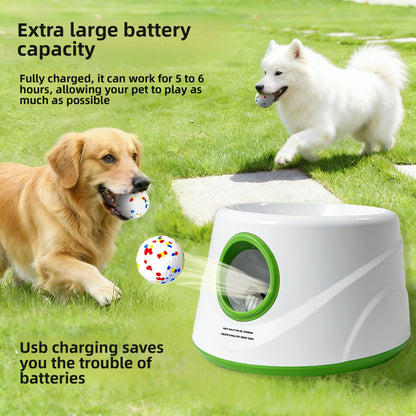 Automatic Dog Ball Launcher - Rechargeable Interactive Fetch Machine with Tennis Balls for Dogs