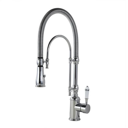 Luxury Copper Kitchen Mixer Tap - Pull-Down Spring Kitchen Faucet with Multifunction Spray Head & Hot Cold Water Control