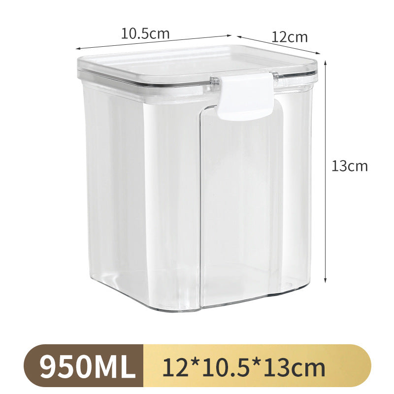 Airtight Storage Jar with White Lid–Stackable Kitchen Food Container, BPA-Free Grain, Snack & Tea Storage (460ml–1800ml)