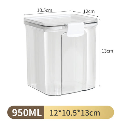 Airtight Storage Jar with White Lid–Stackable Kitchen Food Container, BPA-Free Grain, Snack & Tea Storage (460ml–1800ml)