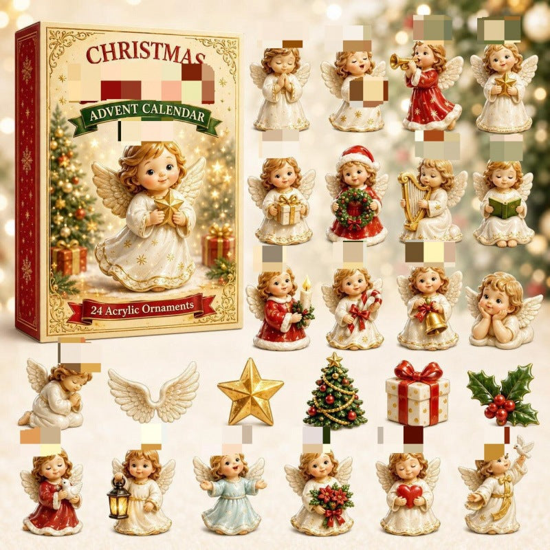 2026 Christmas Advent Calendar - 24-Day Acrylic Pendant Blind Box Countdown with Surprise Decorations