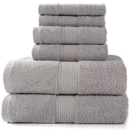6 Piece Cotton Towel Set-Soft Absorbent Bath Towels Set-Luxury Bathroom Towels Quick Dry