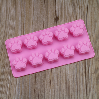 Silicone Dog Treat Molds–Paw & Bone Shape Baking Moulds, Non-Stick Pet Treat & Chocolate Molds